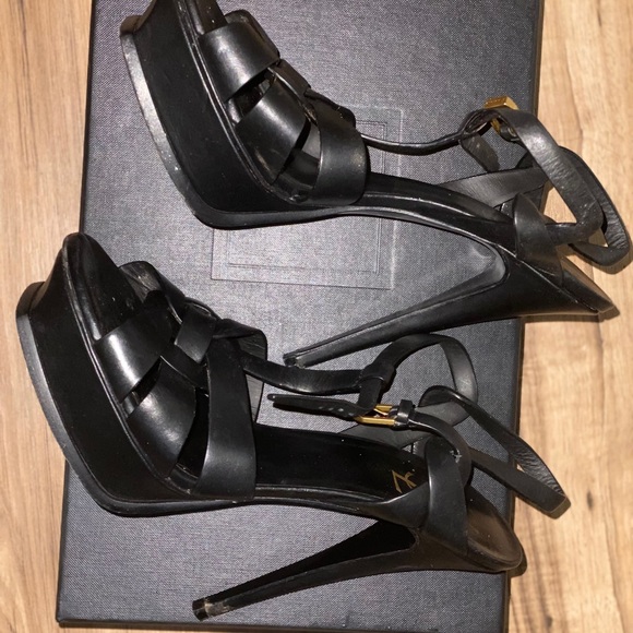 YSL BLACK LEATHER HEELS - Picture 5 of 8